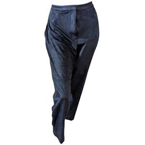 Parisian Signature Vintage Black Suede Sz 10 Womens High Waisted Trouser Pants